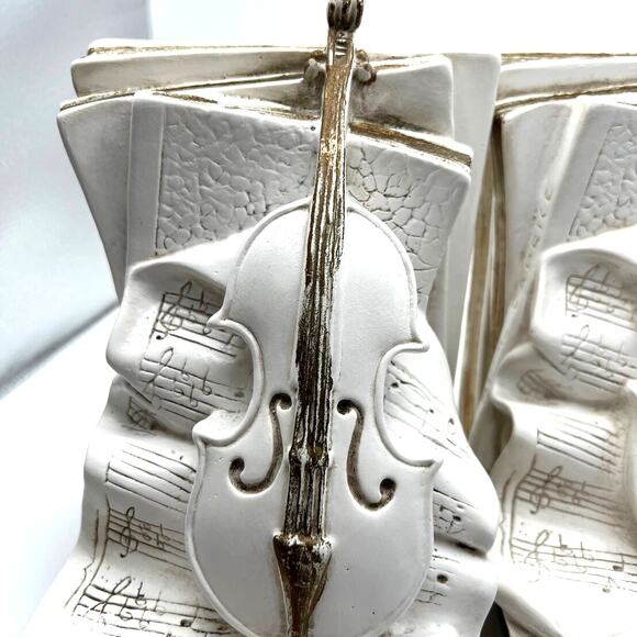 Universal Statuary Corp Classical Music Bookends 1964 Violin Cello Concertos - Picture 3 of 13